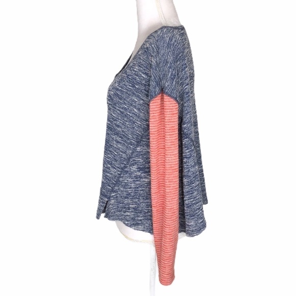 Free People We The Free blue top tee red stripe long sleeves small - Picture 8 of 12